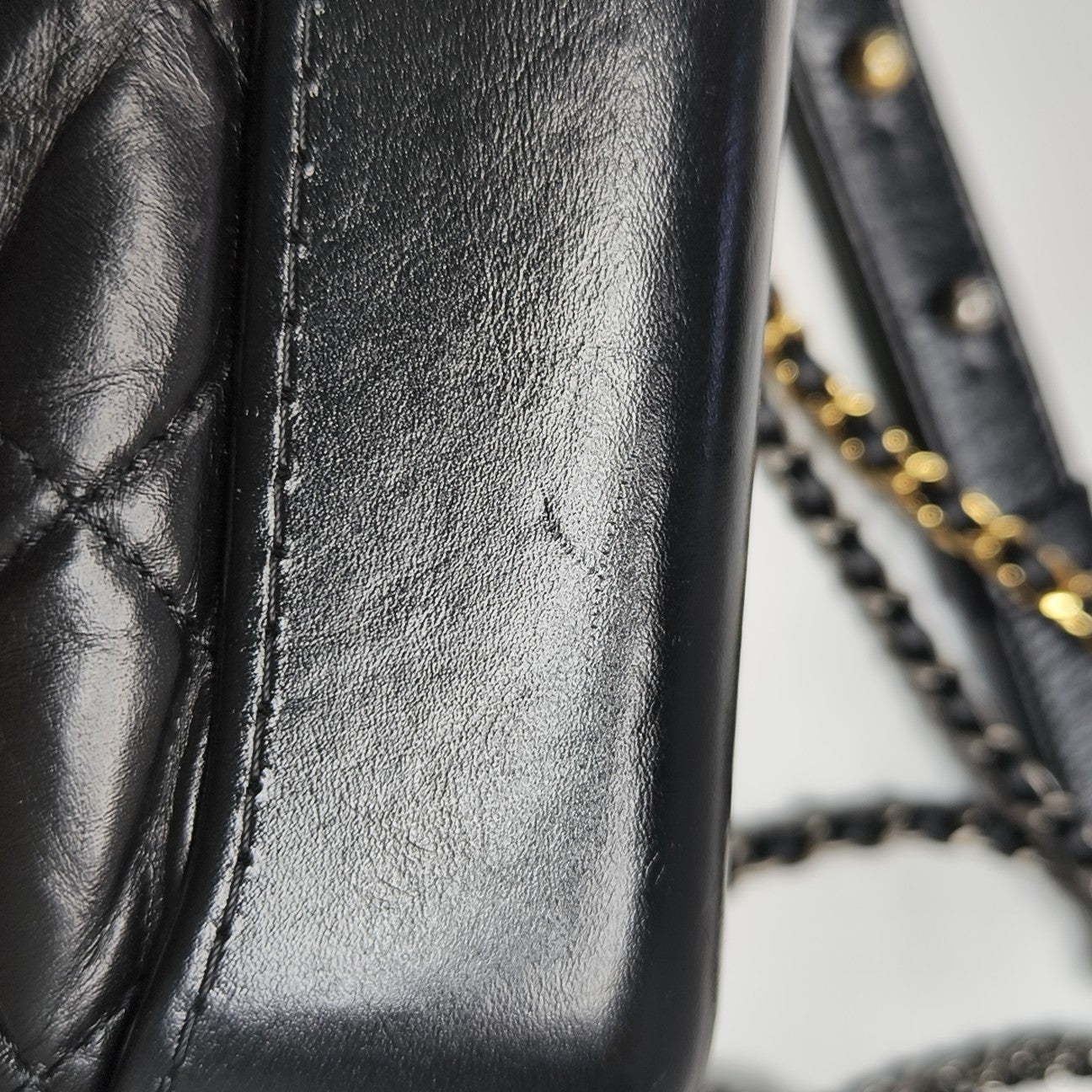 GABRIELLE Small Quilted Vintage Calf Black