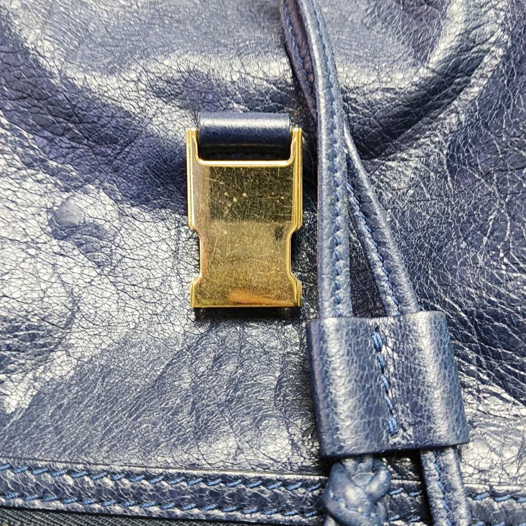 Authenticated pre-owned  Classic Metallic Edge City Calfskin Blue - Backpack at Looply
