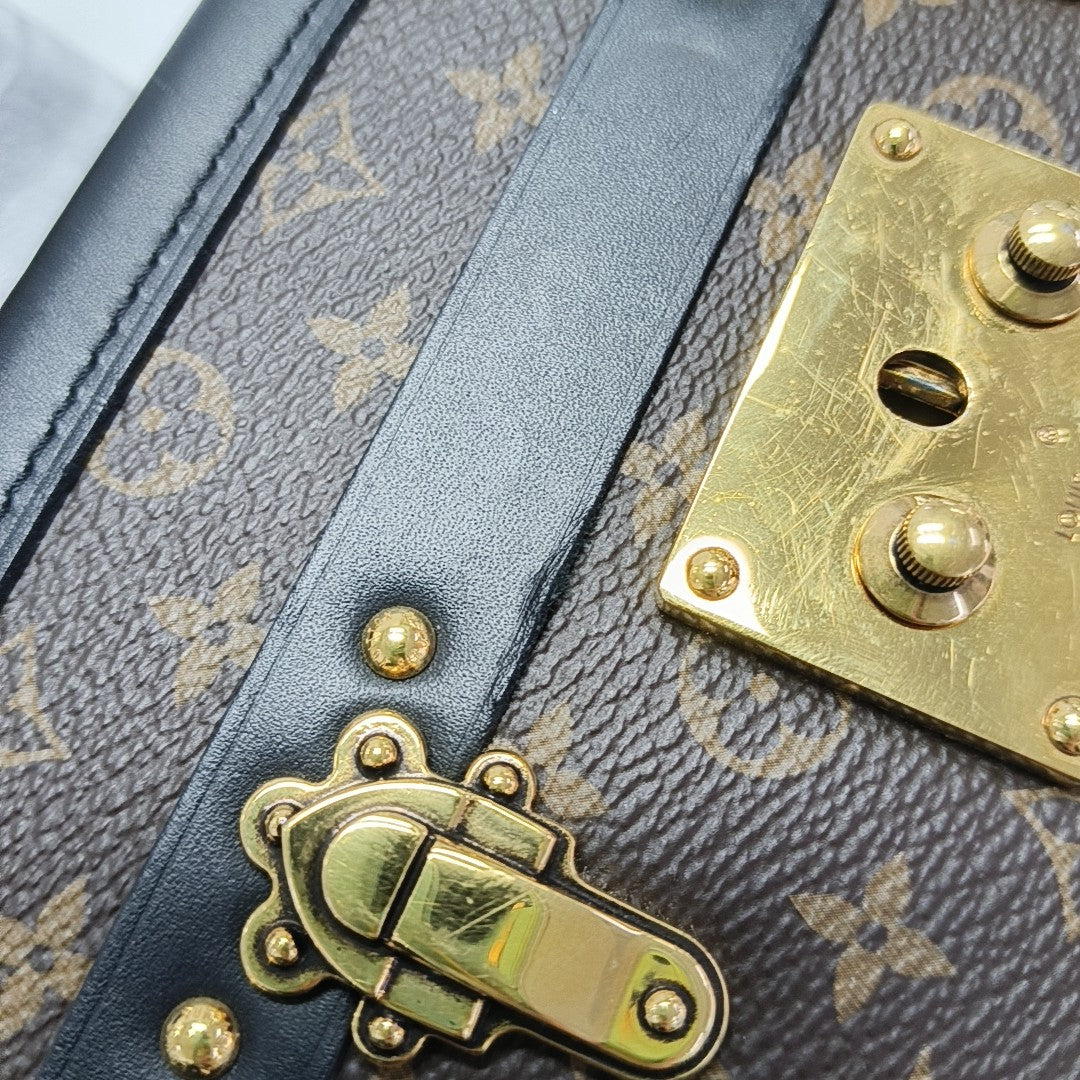 PETITE MALLE Monogram Coated Canvas Brown