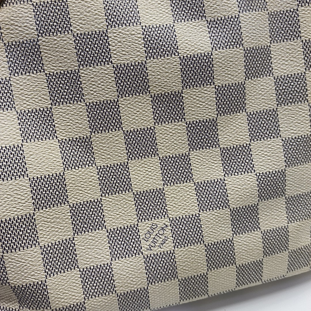 SALEYA PM Damier Azur Coated Canvas White
