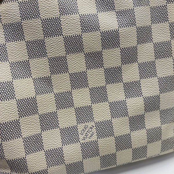 SALEYA PM Damier Azur Coated Canvas White