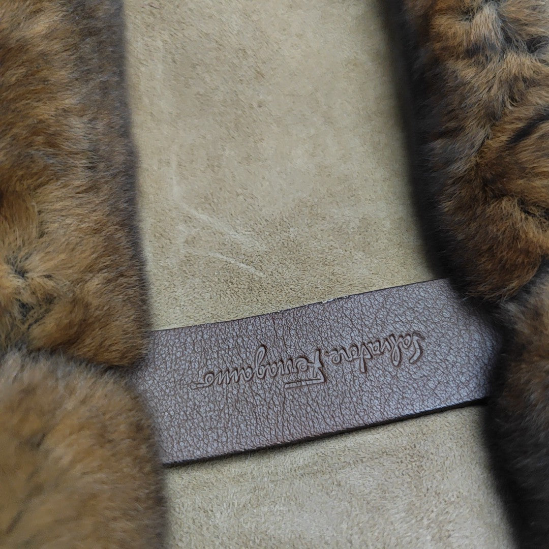 Suede Top Handle Bag Brown