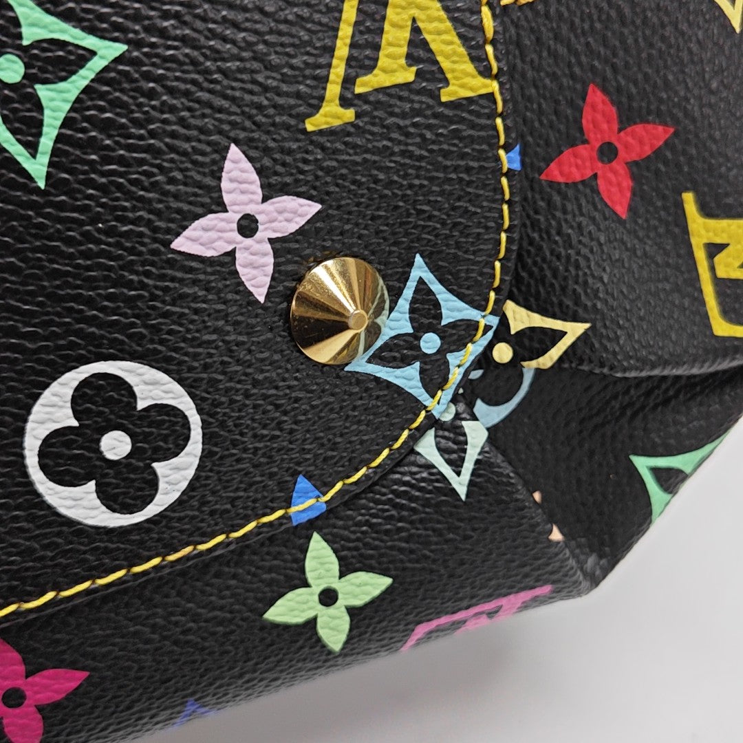 ANNIE MM Monogram Coated Canvas Black