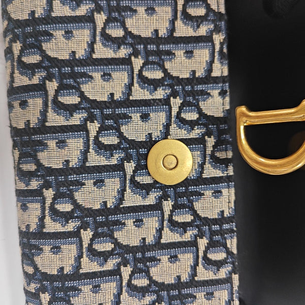 Saddle Small Oblique Canvas Blue