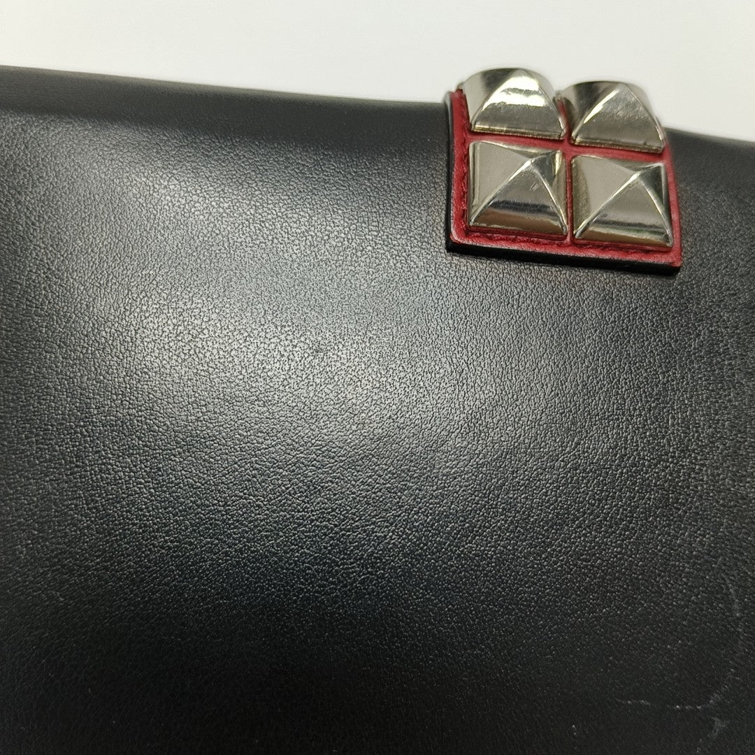 Elektra Mini Calfskin Black Wallet
