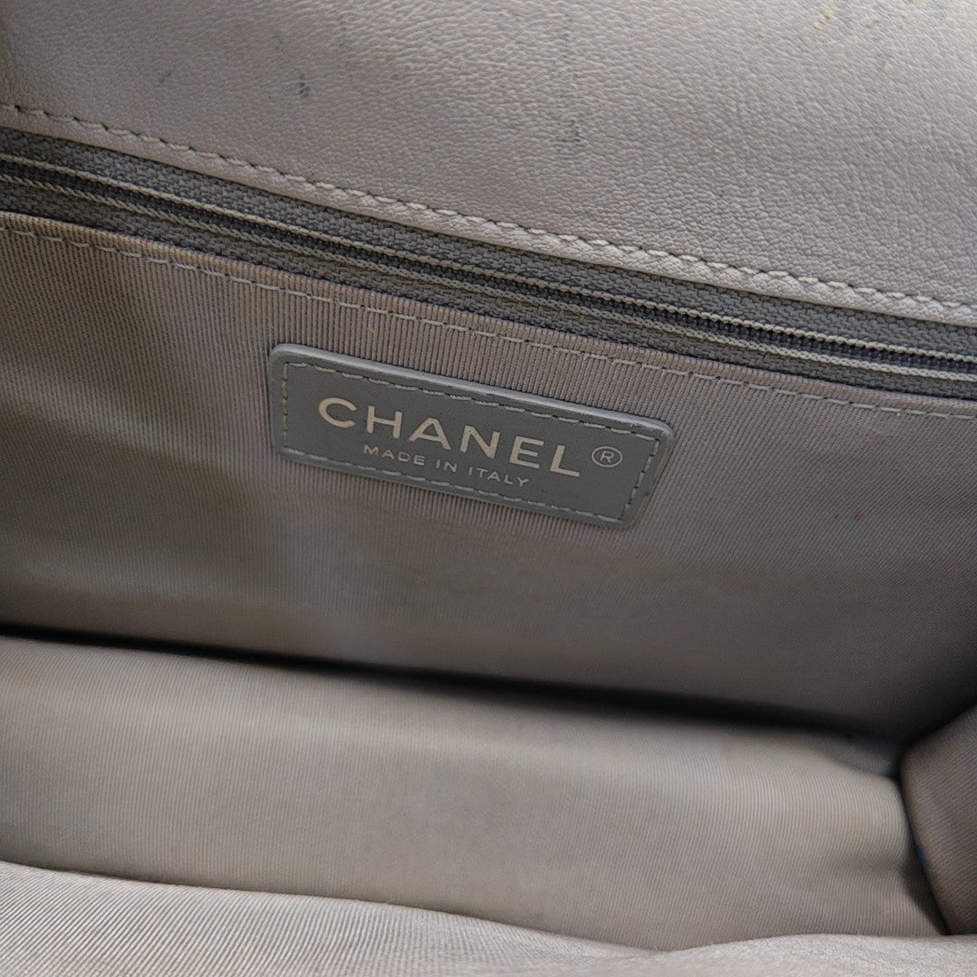 CC BOX Quilted Lambskin Gray