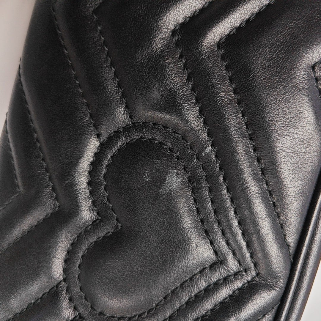 GG Marmont Mini Quilted Calfskin Black