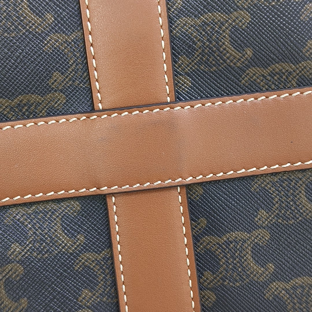 TRIOMPHE CANVAS Large Calfskin Brown