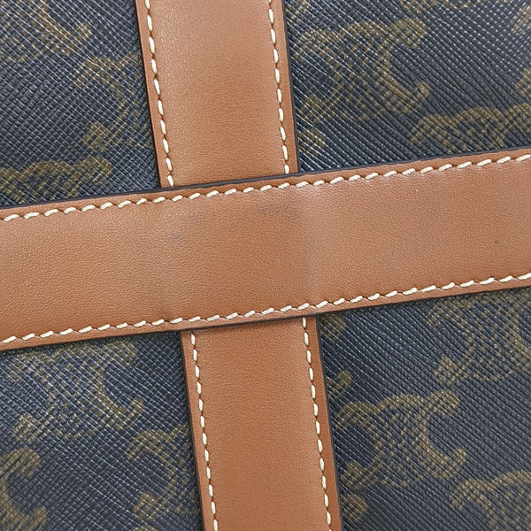 TRIOMPHE CANVAS Large Calfskin Brown