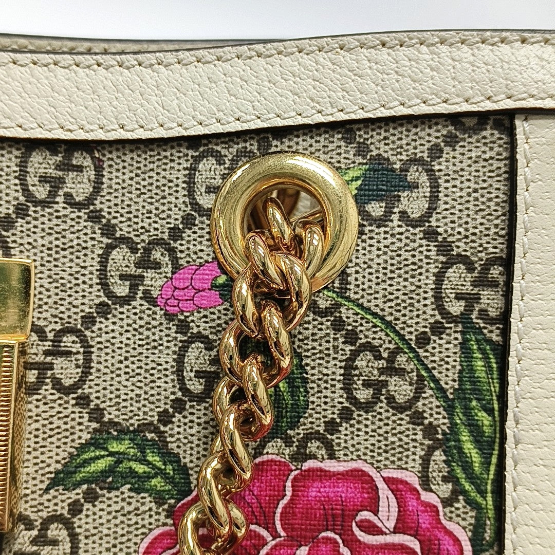 Padlock Small Monogram Coated Canvas Beige