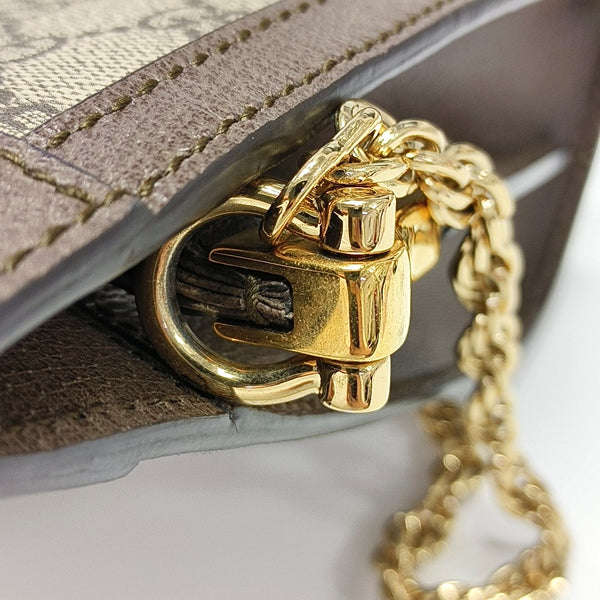 Ophidia Small Monogram Lona Revestida Beige