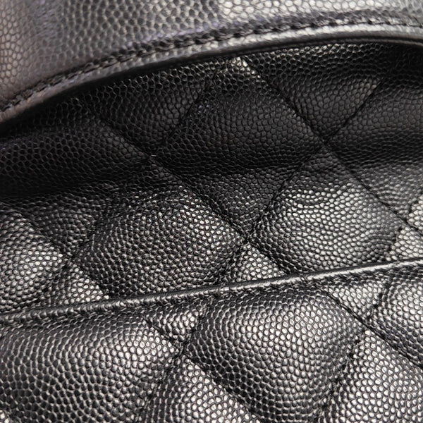 BUSINESS AFFINITY Small Quilted Grained Calfskin Black