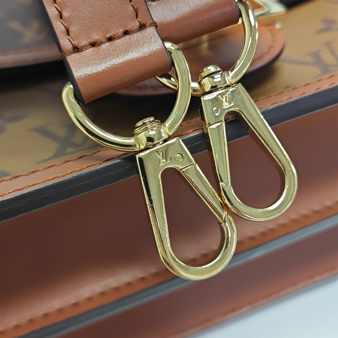 DAUPHINE MM Monogram Coated Canvas Brown