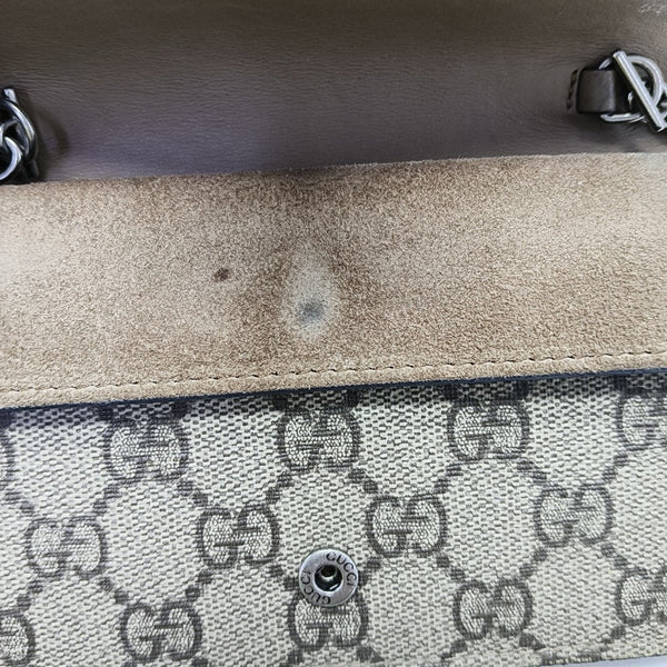 Dionysus Super Mini Monogram Coated Canvas Beige
