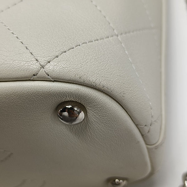 Quilted Calfskin Shoulder Bag White