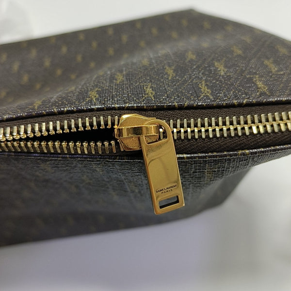Coated Canvas Shoulder Bag Brown