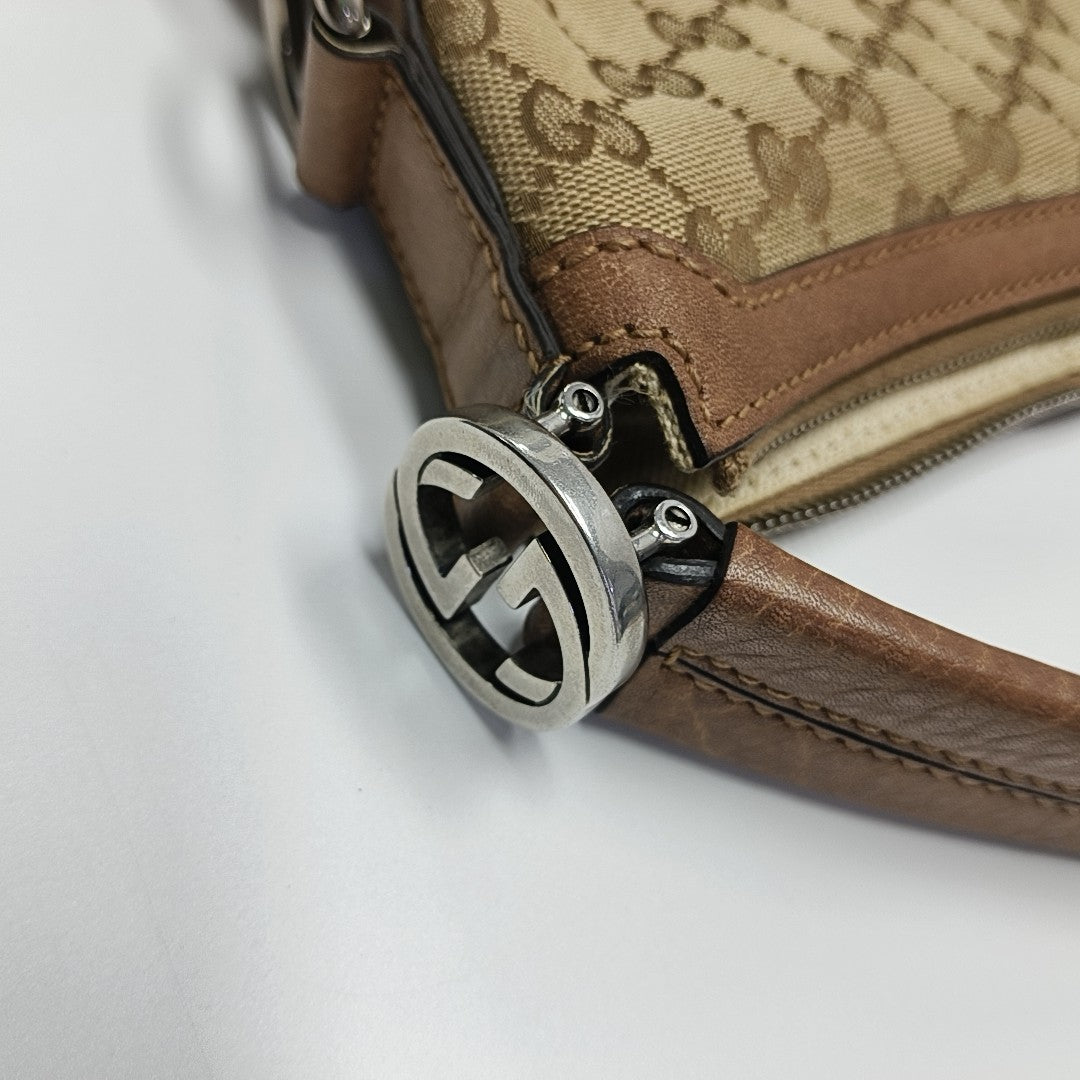 Monogram Canvas Shoulder Bag Beige