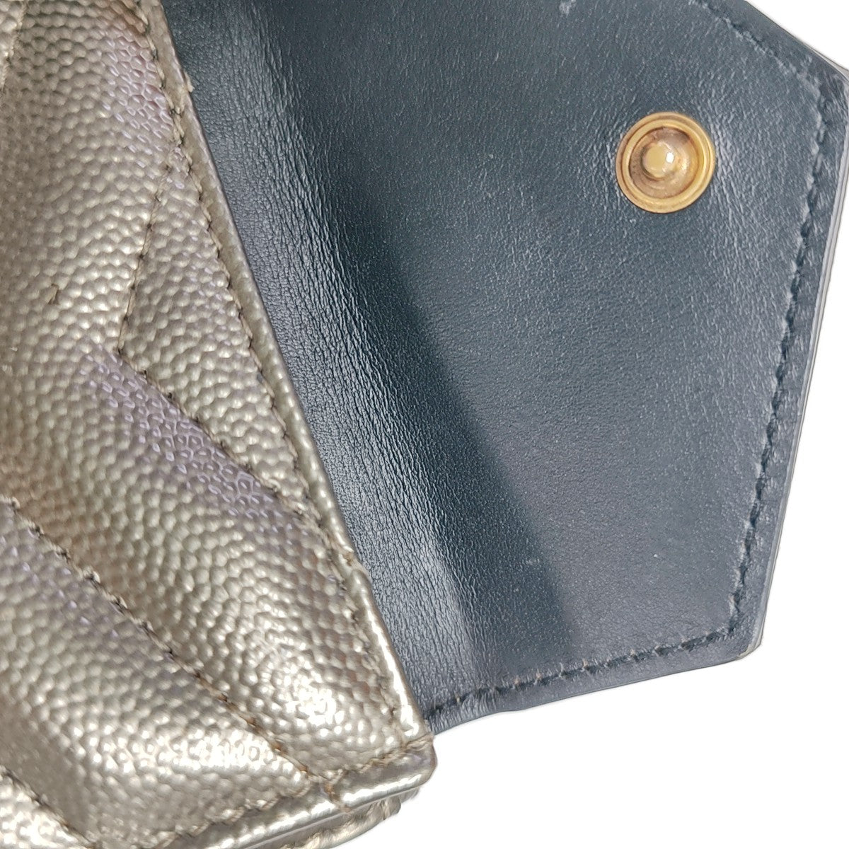 Chevron Calfskin Wallet Gray