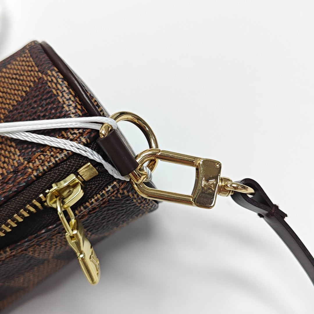 PAPILLON Mini Damier Ebene Coated Canvas Brown