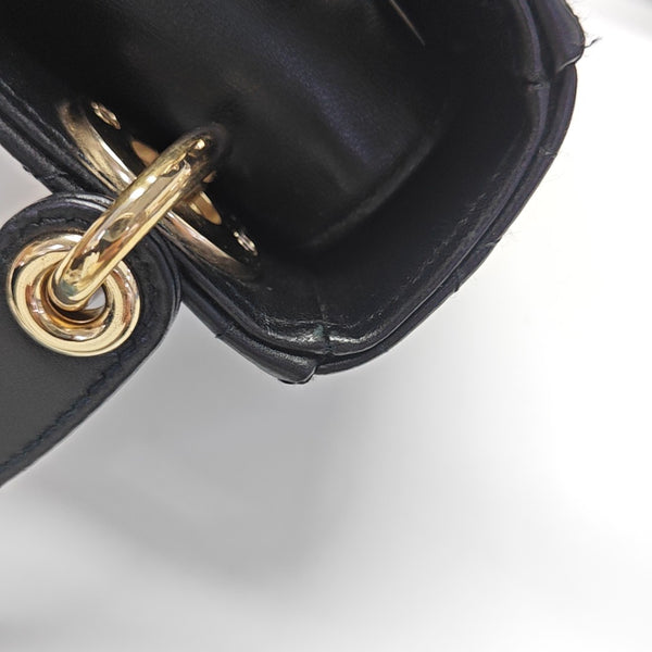 Lady Dior Mini Cannage Lambskin Black