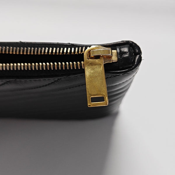 MONOGRAM Chevron Calfskin Black