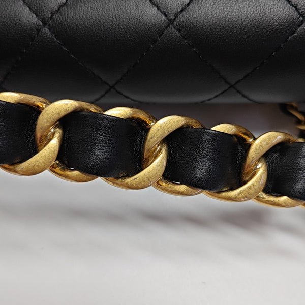 KELLY Small Quilted Calfskin Black