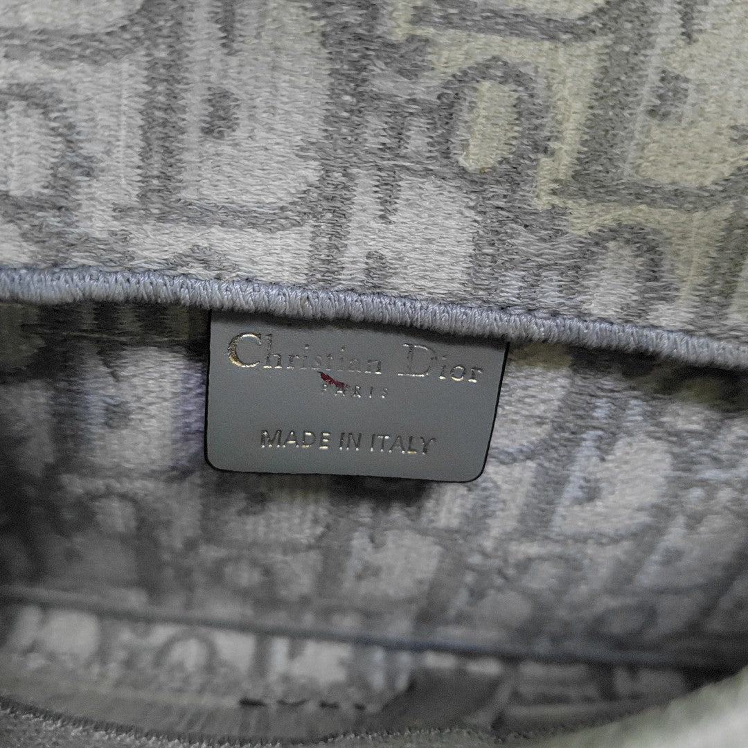 Saddle Mini Oblique Canvas Gray