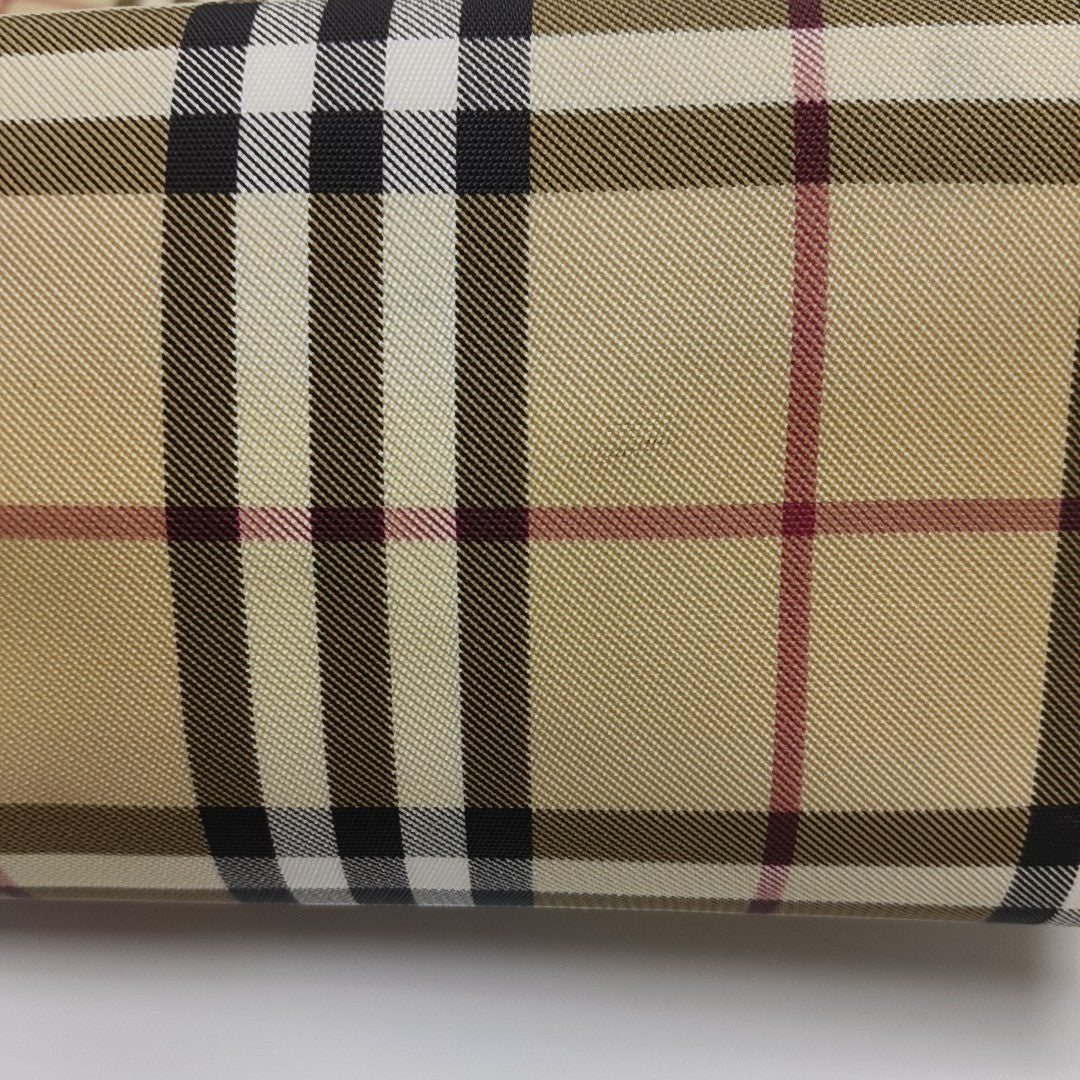 Coated Canvas Top Handle Bag Beige