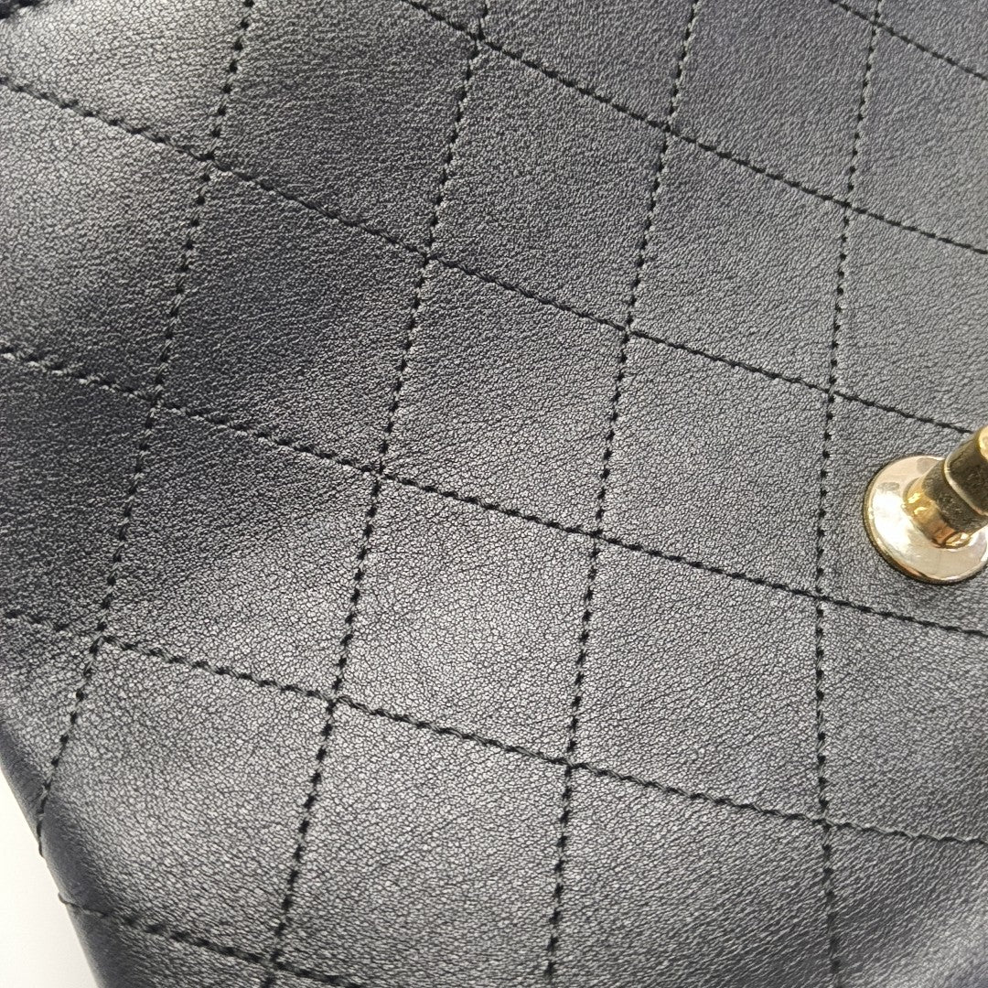 Quilted Calfskin Shoulder Bag Black