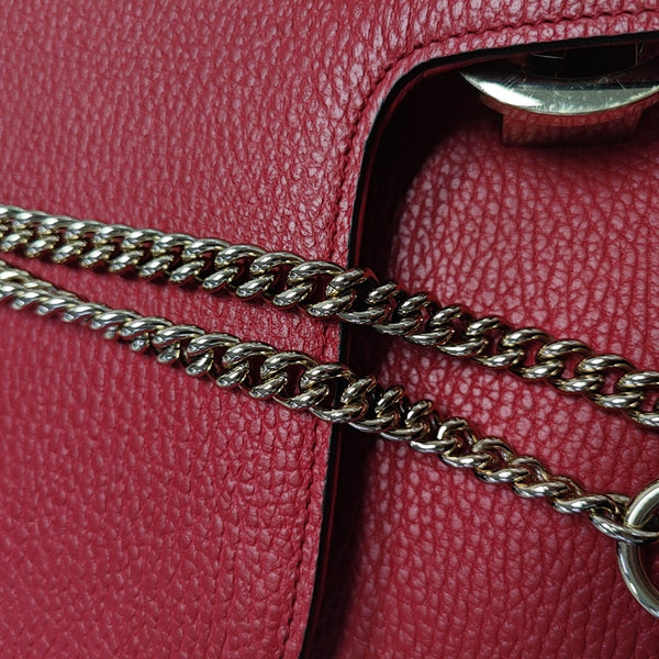 Interlocking G Large Calfskin Red