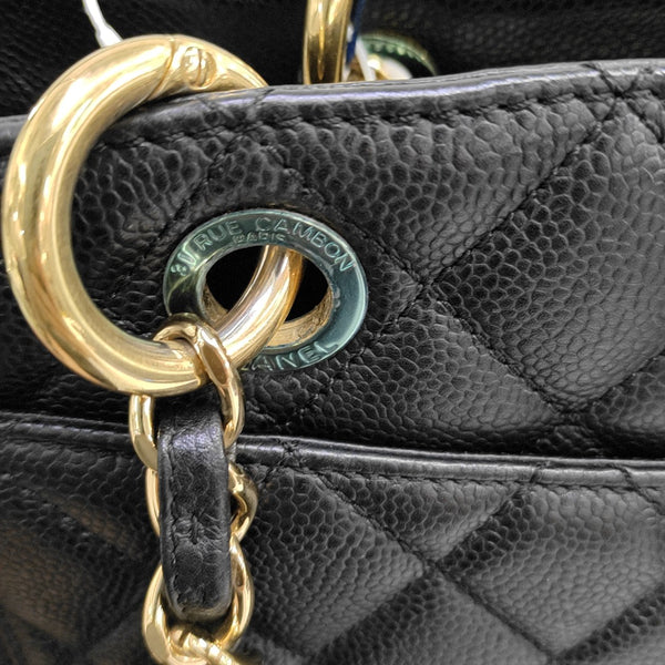 CHANEL GST Large Quilted Grained Calfskin Black