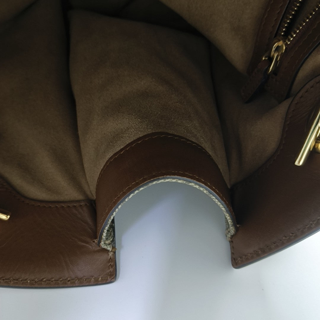 Padlock Medium Monogram Coated Canvas Beige