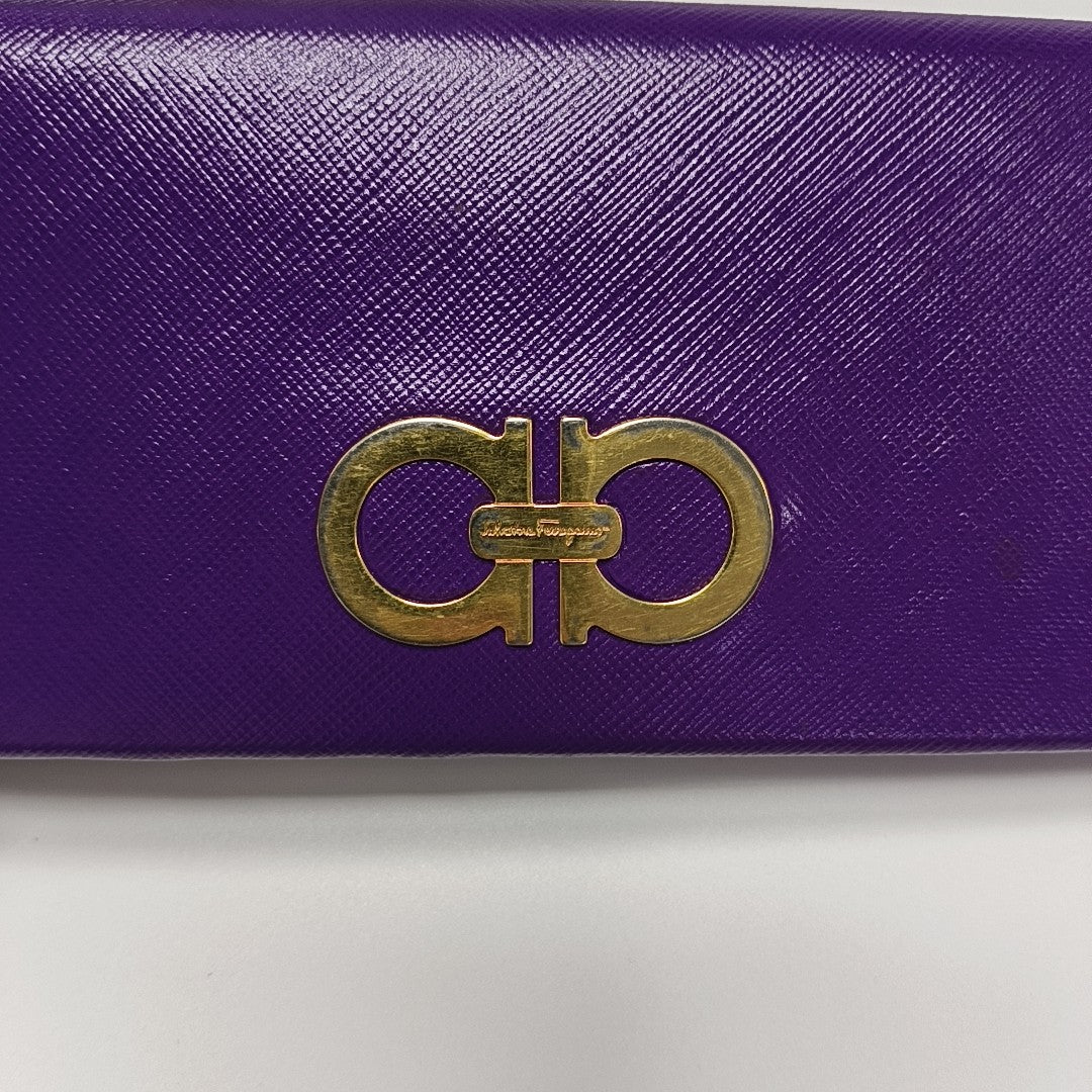 Gancini Calfskin Purple Wallet