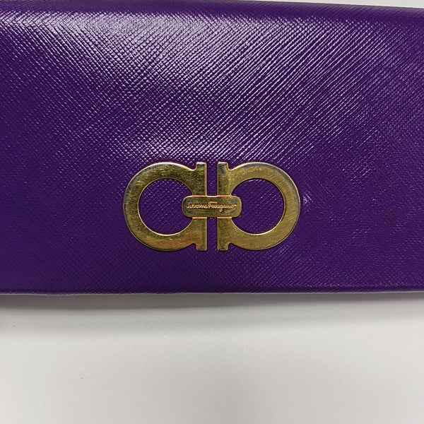 Gancini Calfskin Purple Wallet
