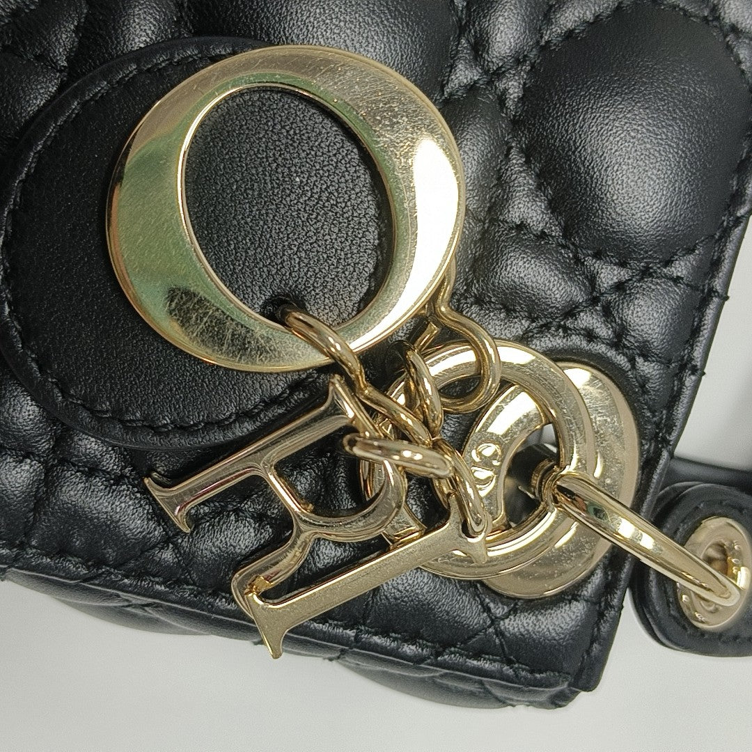 Lady Dior Super Mini Cannage Lambskin Black