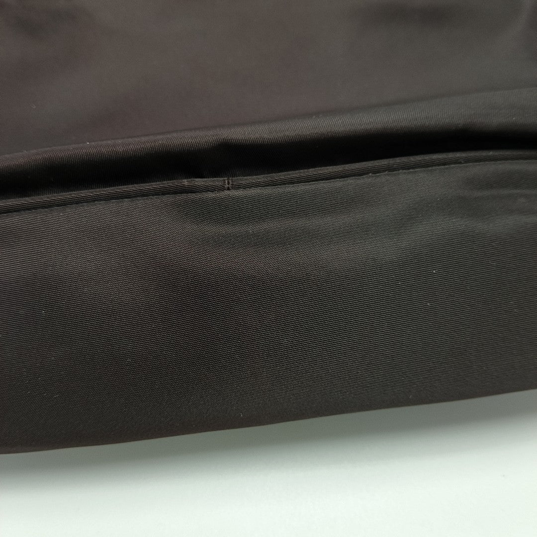 Nylon Top Handle Bag Brown