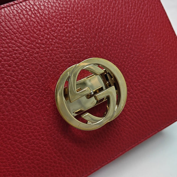 Interlocking G Small Calfskin Red