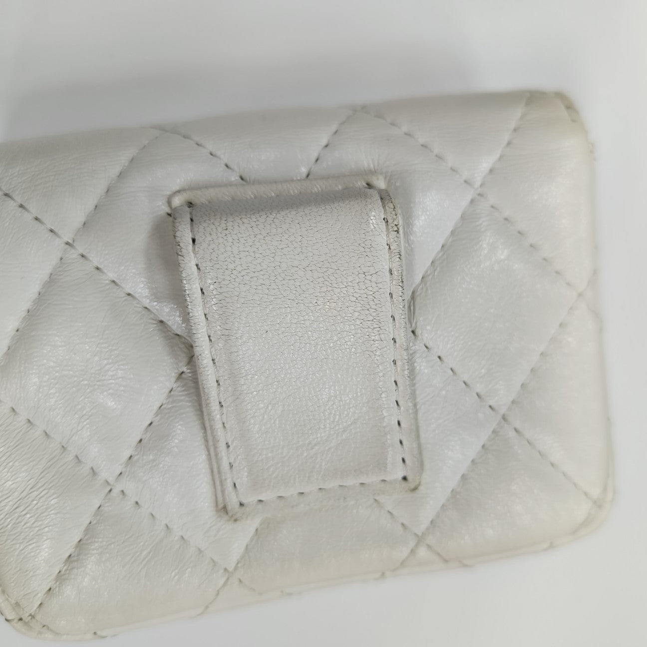 Quilted Calfskin Belt Bag White