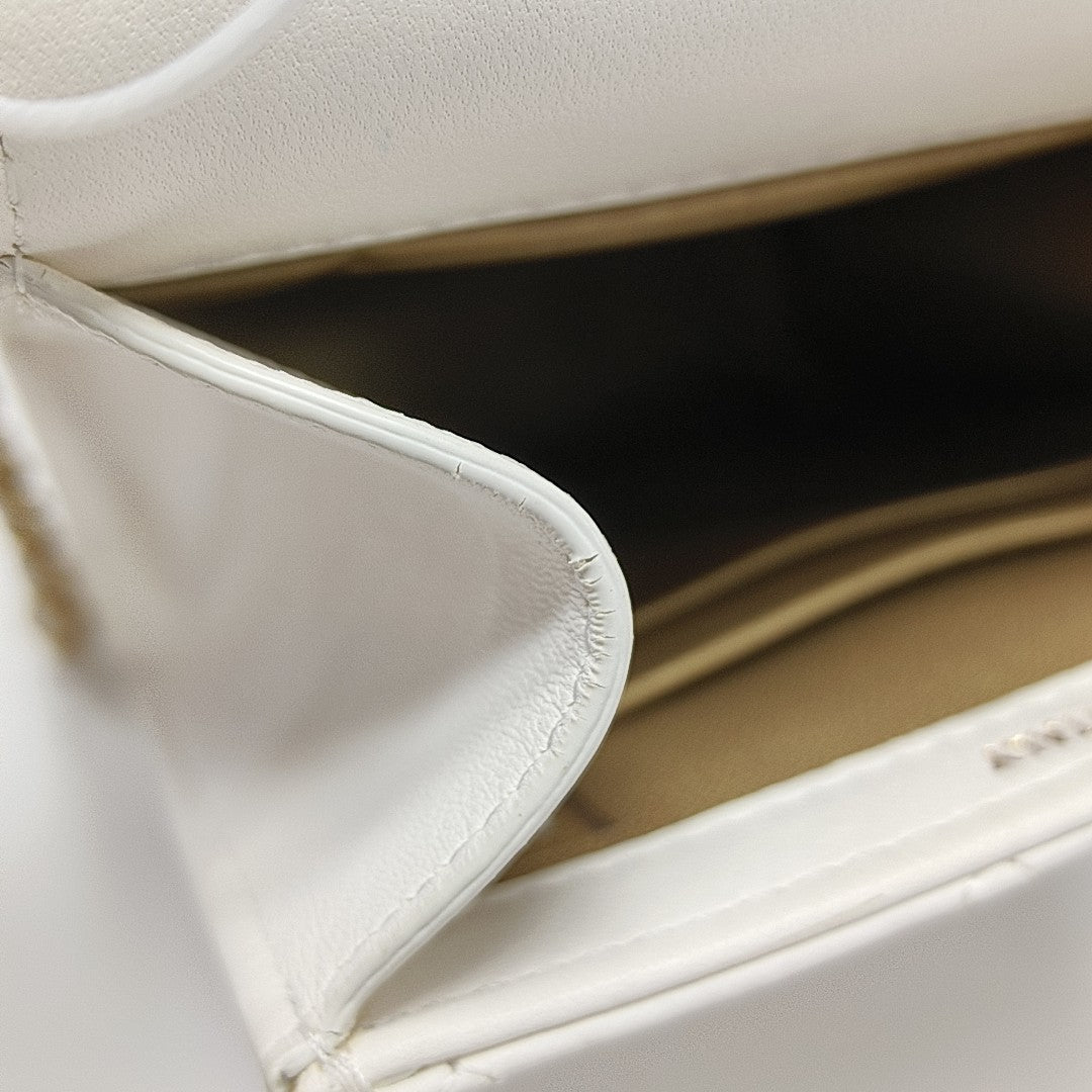 Quilted Lambskin Crossbody Bag White