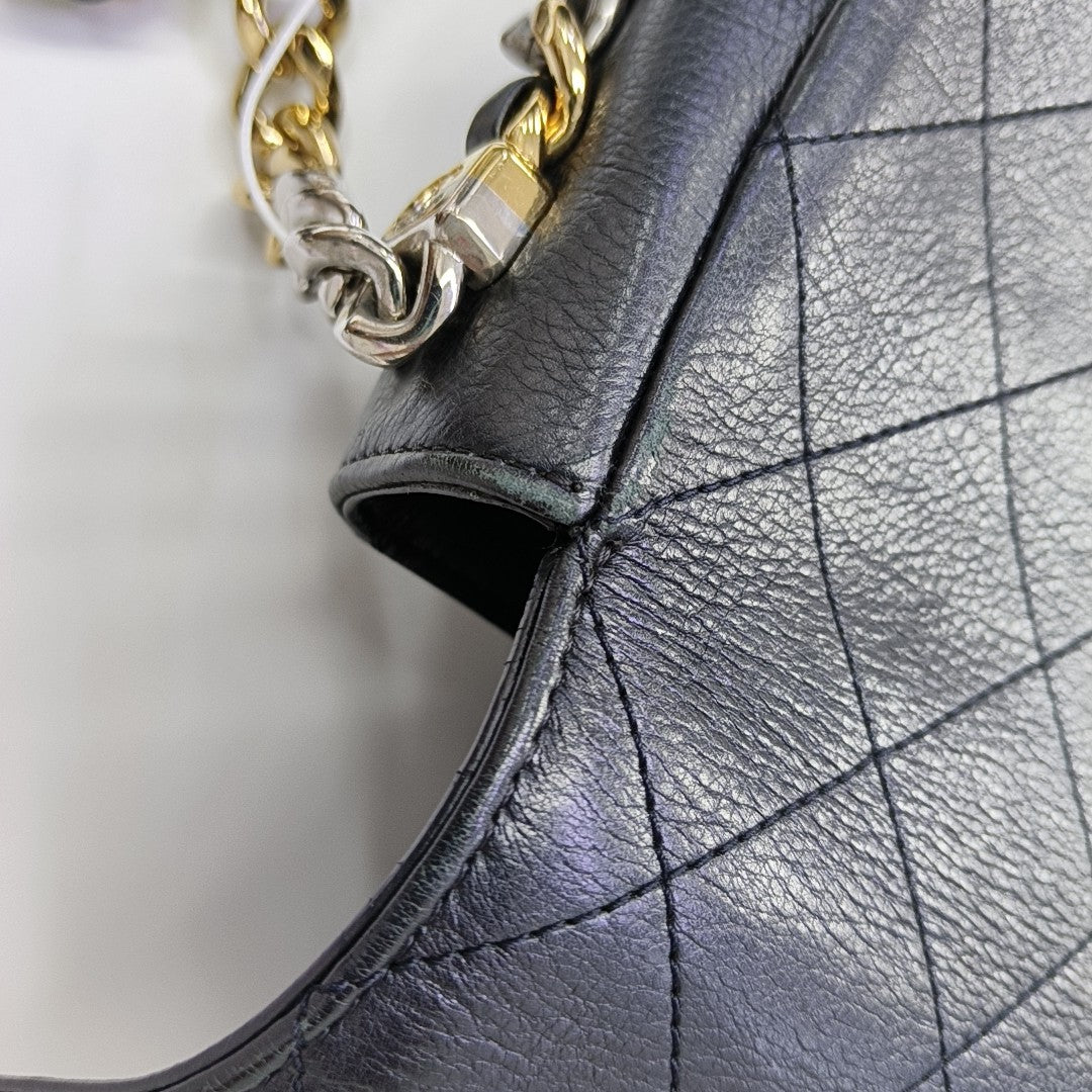Quilted Calfskin Shoulder Bag Black