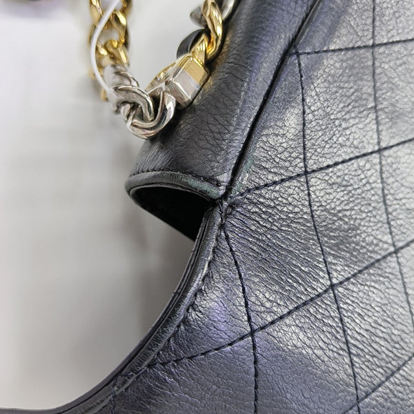 Quilted Calfskin Shoulder Bag Black