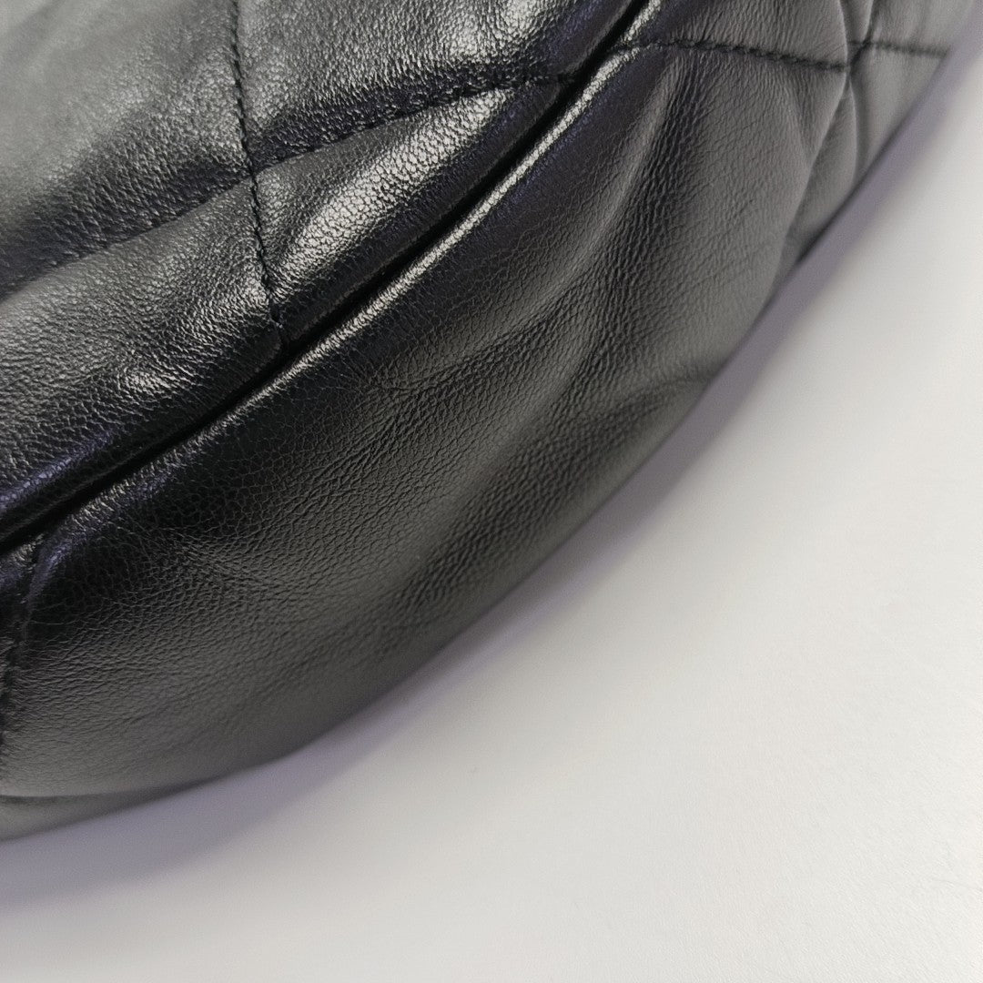 Quilted Lambskin Shoulder Bag Black