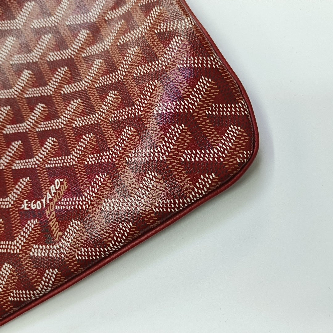Coated Canvas Clutch Red