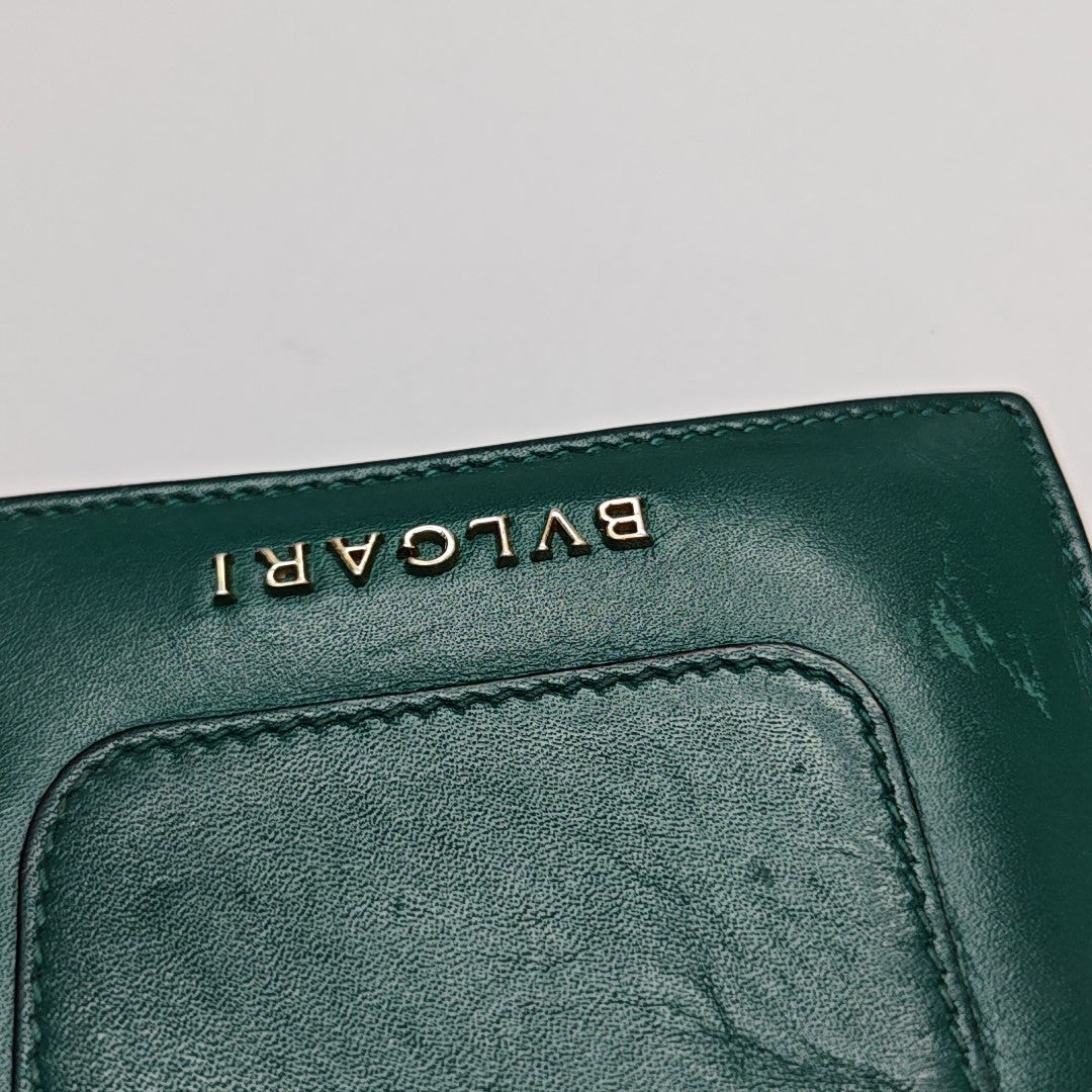 SERPENTI FOREVER Calfskin Green Card Holder
