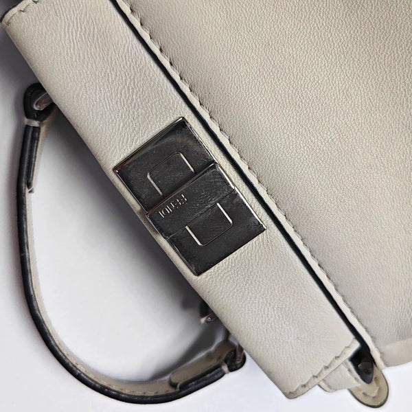 Authenticated pre-owned  Peekaboo Mini Calfskin White - Tote Bag at Looply