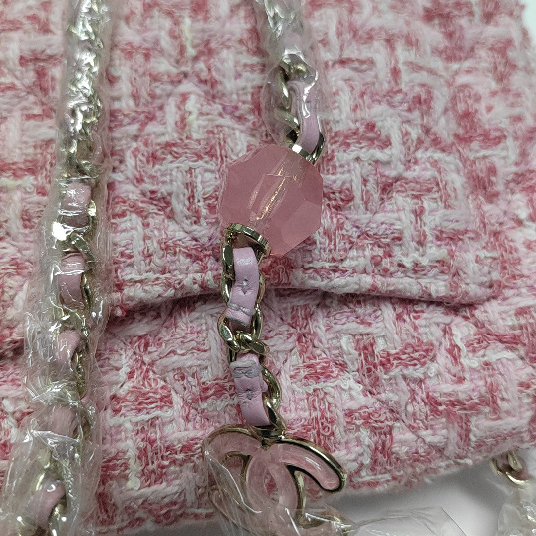 CLASSIC FLAP Mini Quilted Wool Pink
