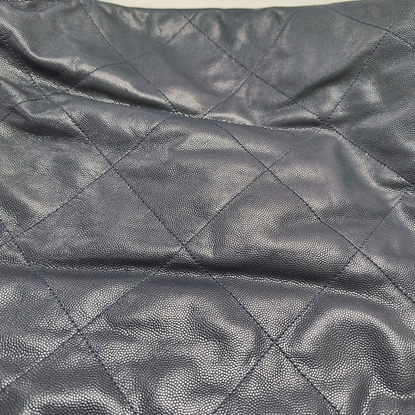 CHANEL 22 Large Quilted Grained Calfskin Blue