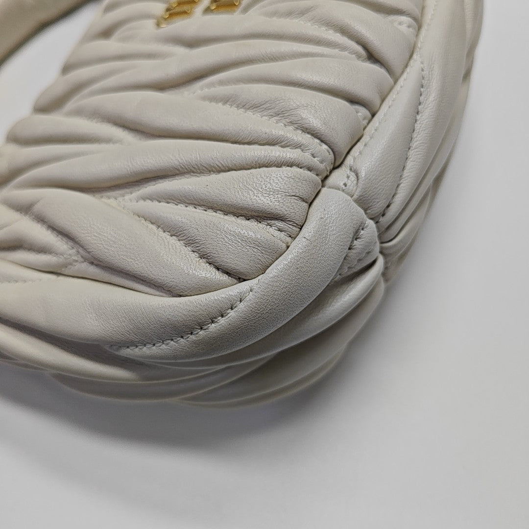 Wander Matelassé Small Quilted Lambskin White