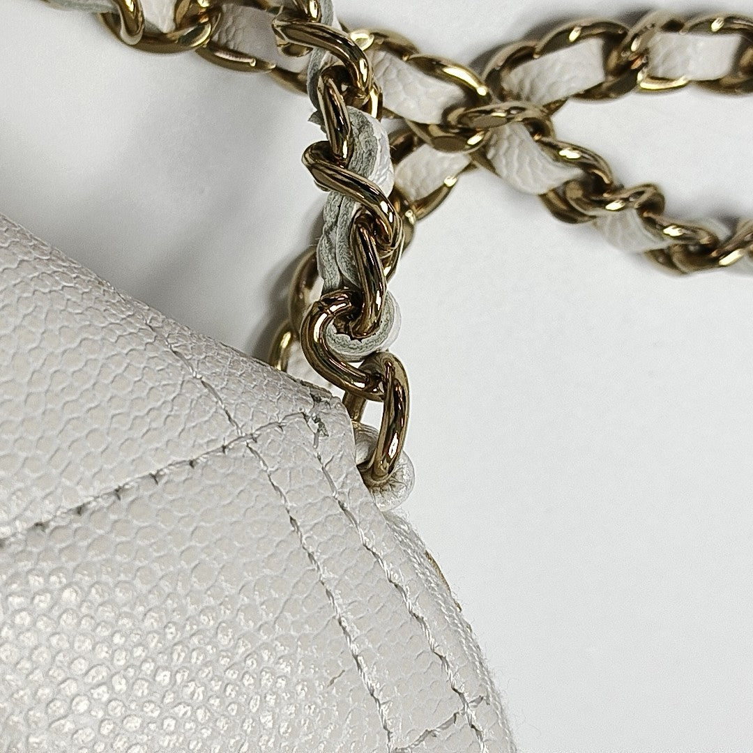 Quilted Grained Calfskin White
