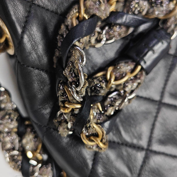 Quilted Calfskin Shoulder Bag Black